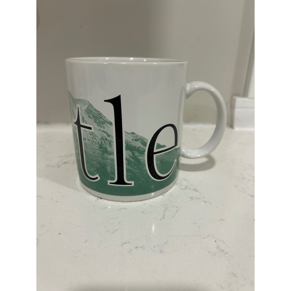 Starbucks City Mug Collector Series Seattle 1994 Vintage Coffee Cup Green White